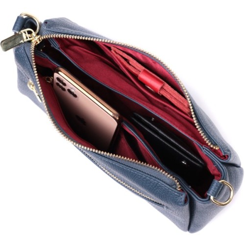 Сумка Vintage Жіноча практична через плече з натуральної шкіри Синя (22287)