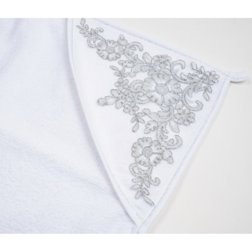 Крижма дитяча Pedaliza зі срібною вишивкою (291-white)