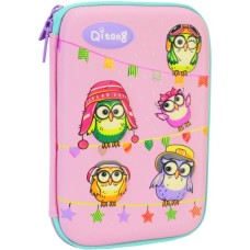 Пенал Cool For School з тисненням 1 відділення Рожевий (QT-5669-Pink)