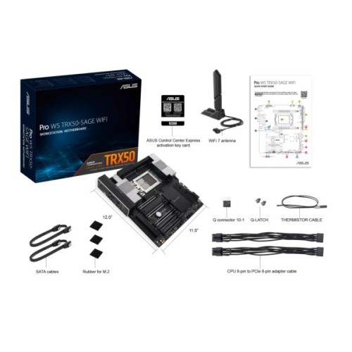 Серверна материнська плата ASUS PRO WS TRX50-SAGE WIFI A sTR5 TRX50 4xDDR5 M.2 WiFi BT CEB (90MB1LE0-M0EAY0)