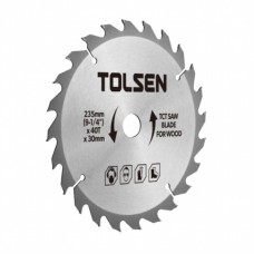 Диск пильний Tolsen пильний з ТВС напайками по дереву 235х60Т*30мм (76451)