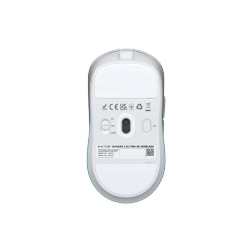 Мишка Hator Quasar 3 Ultima 8K Wireless/Bluetooth/USB White/Mint (HTM761)