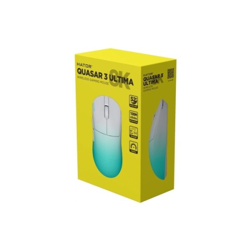 Мишка Hator Quasar 3 Ultima 8K Wireless/Bluetooth/USB White/Mint (HTM761)