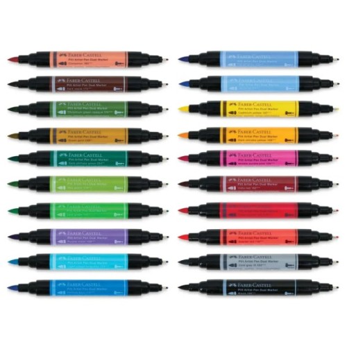 Художній маркер Faber-Castell двосторонніх Pitt Artist Pen Dual Marker, 20 кольорів (32418)