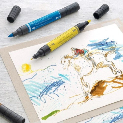 Художній маркер Faber-Castell двосторонніх Pitt Artist Pen Dual Marker, 20 кольорів (32418)