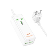 Мережевий фільтр живлення HOCO AC9A 1 роз, 2 USB,USB-C, 30W, 1,5м, White (AC9AW)