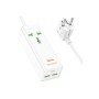 Мережевий фільтр живлення HOCO AC9A 1 роз, 2 USB,USB-C, 30W, 1,5м, White (AC9AW)