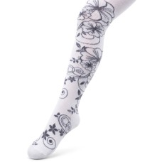 Колготки дитячі BNM з квітами (M0C0301-1213-5G-white)