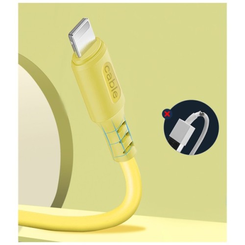 Дата кабель USB 2.0 AM to USB-C 1.0m soft silicone yellow ColorWay (CW-CBUC043-Y)