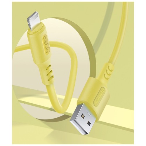 Дата кабель USB 2.0 AM to USB-C 1.0m soft silicone yellow ColorWay (CW-CBUC043-Y)