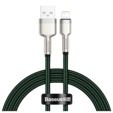 Дата кабель USB 2.0 AM to Lightning 2.0m 2.4A metal green Baseus (CALJK-B06)