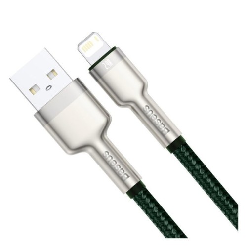 Дата кабель USB 2.0 AM to Lightning 2.0m 2.4A metal green Baseus (CALJK-B06)