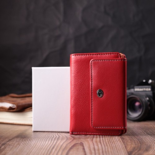 Гаманець ST Leather З натуральної шкіри Червоний (22503)