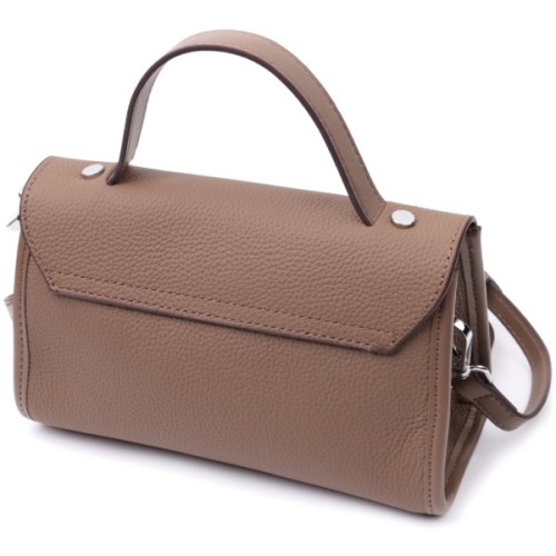 Сумка Vintage Жіноча з геометричним клапаном із натуральної шкіри Коричнева (22630)