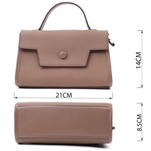 Сумка Vintage Жіноча з геометричним клапаном із натуральної шкіри Коричнева (22630)
