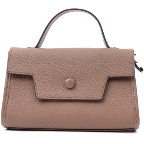 Сумка Vintage Жіноча з геометричним клапаном із натуральної шкіри Коричнева (22630)