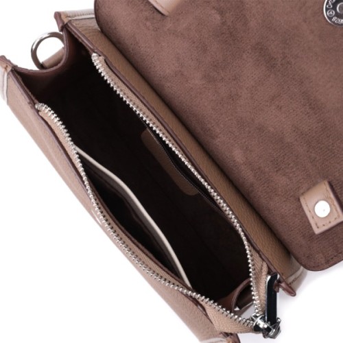 Сумка Vintage Жіноча з геометричним клапаном із натуральної шкіри Коричнева (22630)