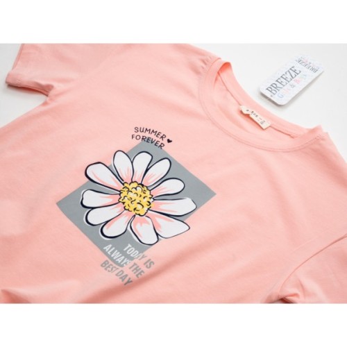 Футболка дитяча Breeze з ромашкою (18731-146G-peach)