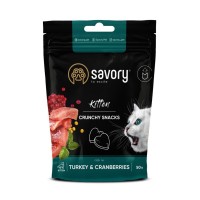 Ласощі для котів Savory для здорового росту кошенят, індичка з журавлиною 50 г (4820232631393)
