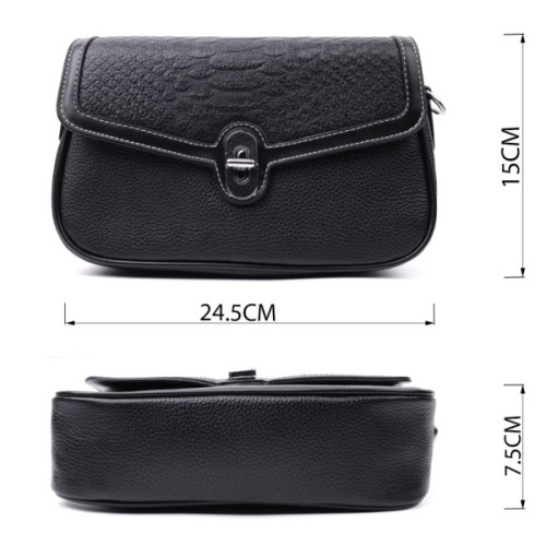 Сумка Vintage З натуральної шкіри Чорна (22624)