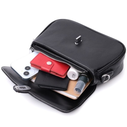 Сумка Vintage З натуральної шкіри Чорна (22624)