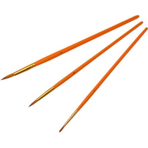 Пензлик для малювання Maxi набір 3 шт синтетичний ворс, круглі (№ 1, 4, 7) коротка ручка (MX60873)