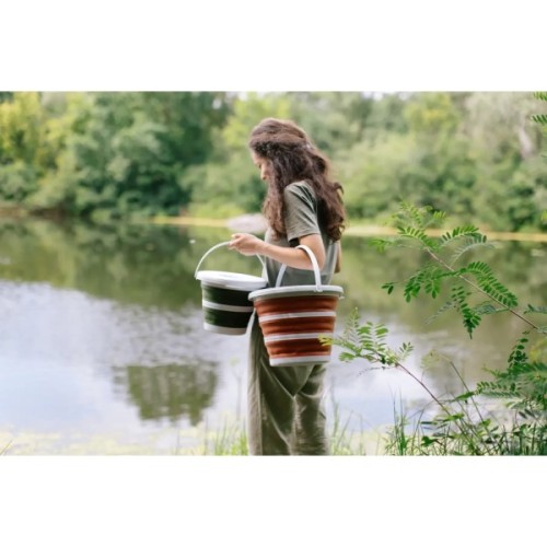 Відро складане Tribe Water Bucket Lid 10 л з кришкою terracota (T-FJ-0050-terracota)