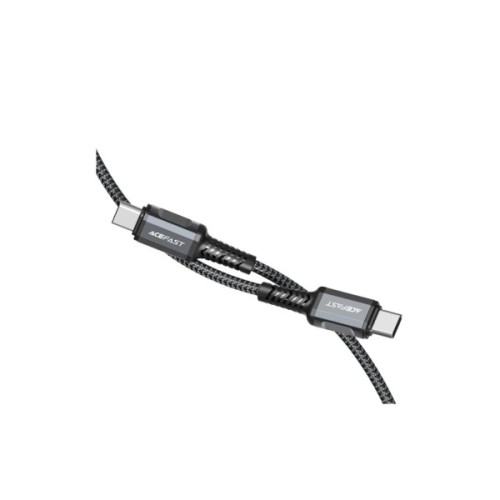 Дата кабель USB-C to USB-C 1.2m 3A nylon black Acefast (6974316280521)