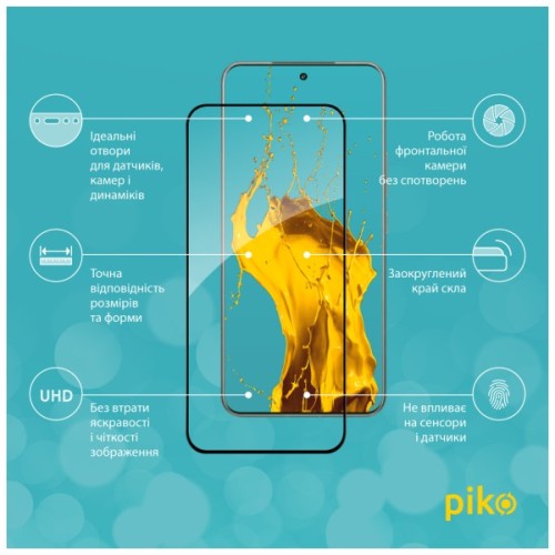 Скло захисне Piko Full Glue ESD Xiaomi Redmi Note 15 Pro Black (1283126627279)