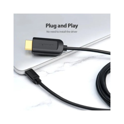 Кабель мультимедійний USB-C to HDMI M 1.5m black Vention (CGUBG)