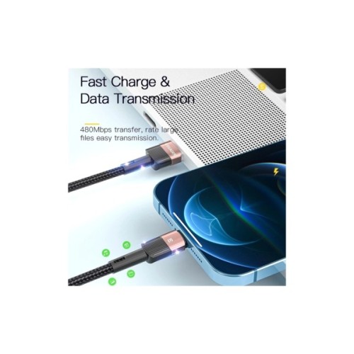 Дата кабель USB 2.0 AM to Lightning 2.0m 2.4A brown Essager (EXCL-XCA12)