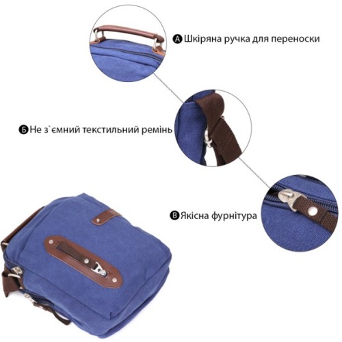 Сумка Vintage Текстильна Синя (20156)