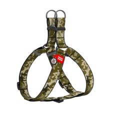 Шлея для собак WAUDOG Nylon з QR паспортом "Мілітарі" пластиковий фастекс XL (324-4026)