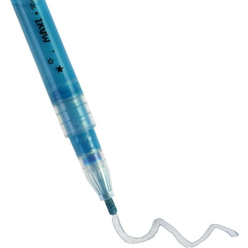 Художній маркер Maxi Металізовані з кольоровим контуром, 12 кольорів (MX15247)