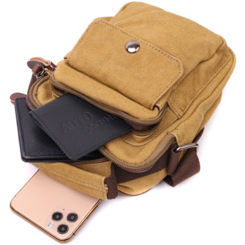 Сумка Vintage Зі щільного текстилю Пісочна (22222)