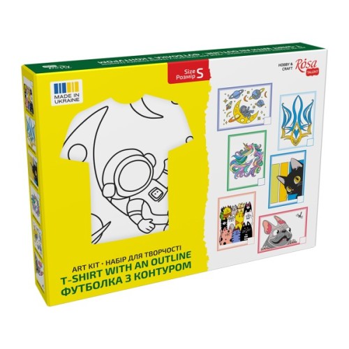 Набір для творчості Rosa футболка-розмальовка, Space Adventures, бавовна 100, розмір S (4823098543817)