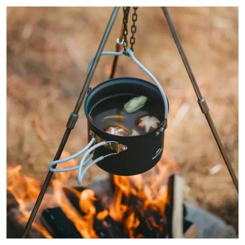 Набір туристичного посуду Naturehike NH18T018-G, алюміній, 2 каструлі, 2 кришки (6927595785515)