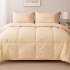 Ковдра MirSon Набір 9563 Gold camel Ковдра всесезонна Полуторна 140х205 Wool + Подушка 50х70 (2200010806168)