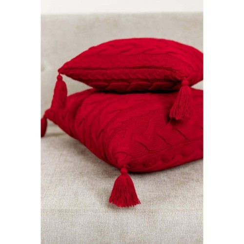 Наволочка Прованс декоративна в'язана Hit Kosa червона 45х45 (031668)