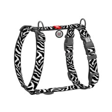 Шлея для собак WAUDOG H-подібна анатомічна Nylon з QR адресником "Зебра" пластиковий фастекс L (345-0055)