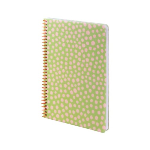 Блокнот Axent на спіралі А5 80 аркушів, клітинка, пластикова обкладинка, салатовий (8462-1-A)