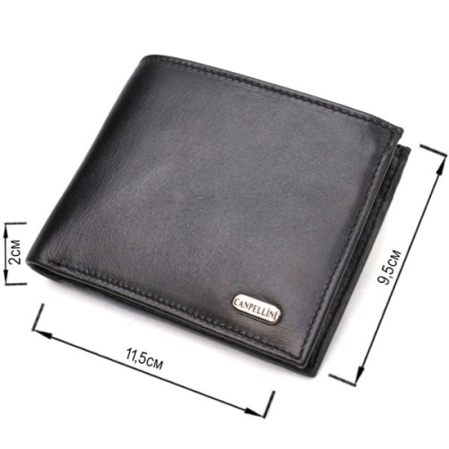 Портмоне Canpellini З натуральної шкіри Чорне (21779)