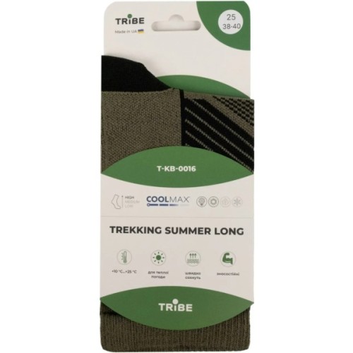Шкарпетки Tribe Trekking Summer Long T-KB-0016-olive, 44-46 (T-KB-0016-olive-44-46)