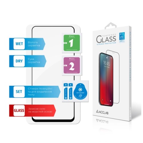 Скло захисне ACCLAB Full Glue Honor X8A Black (1283126591204)