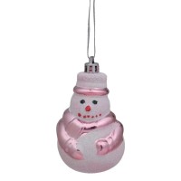 Ялинкова іграшка Chomik Сніговик 2 шт 8 см білий з рожевим (5900779839243)