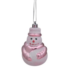 Ялинкова іграшка Chomik Сніговик 2 шт 8 см білий з рожевим (5900779839243)