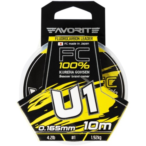 Флюорокарбон Favorite U1 FC 10m 1.0/0.165mm 4.2lb/1.92kg (1693.11.75)