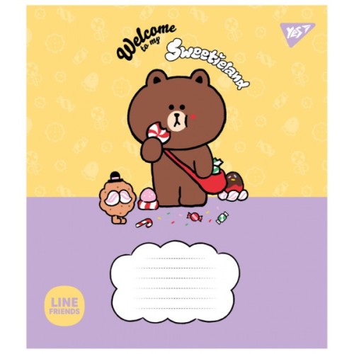 Зошит Yes Line Friends. Sweetieland 12 аркушів лінія (766949)