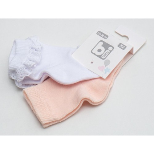 Шкарпетки дитячі Bibaby з мереживом (68231-12-18-whitepeach)