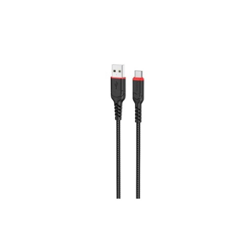 Дата кабель USB 2.0 AM to USB-C 1.0m 3A nylon X59 black HOCO (6931474744920)